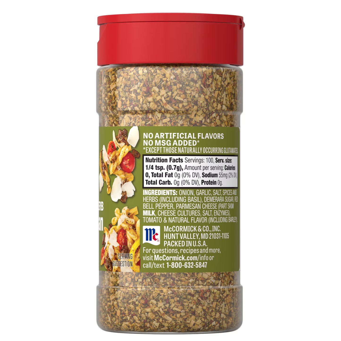 McCormick Savory Herb Parmesan Seasoning, 2.5 oz Bottle