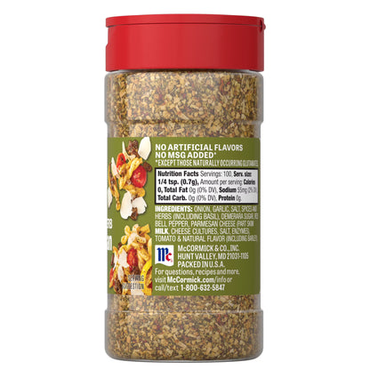 McCormick Savory Herb Parmesan Seasoning, 2.5 oz Bottle
