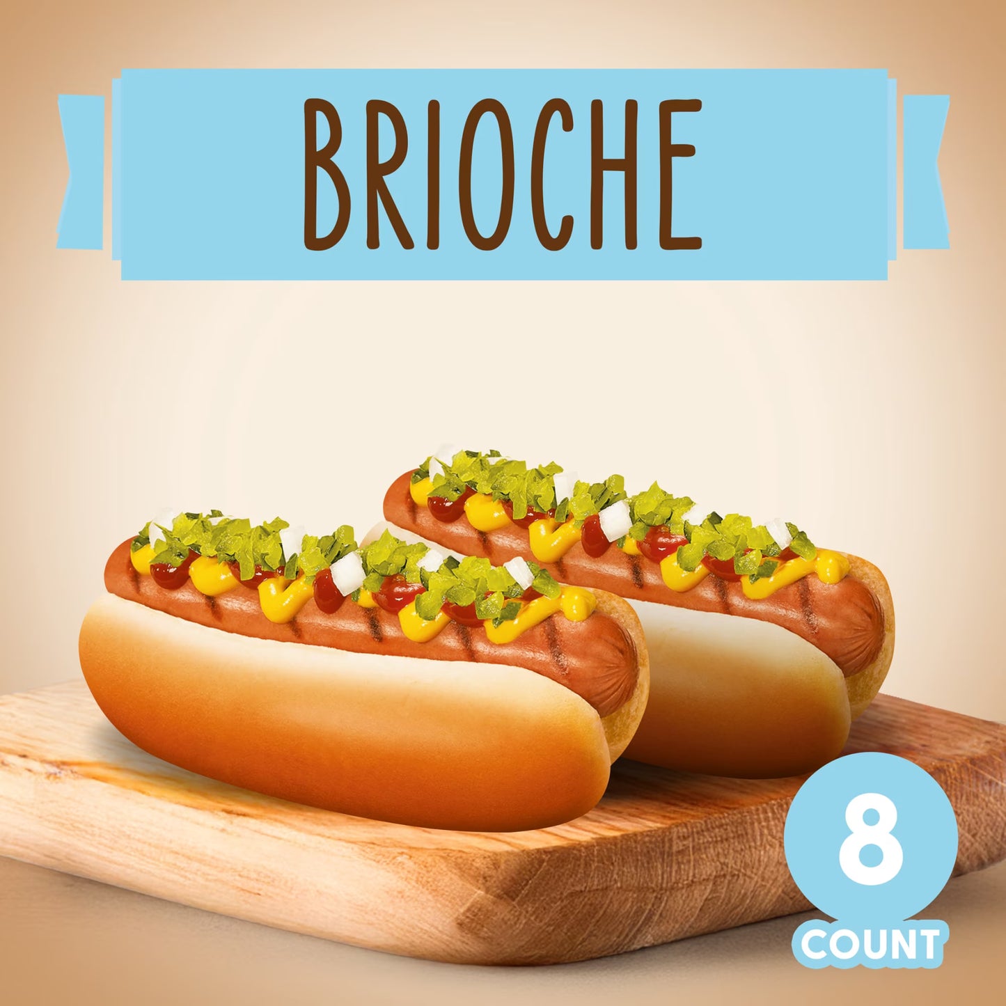 Artesano Brioche Hot Dog Buns, 8 count, Hot Dog Buns, 13.55 oz Bag