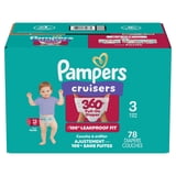 Pampers Cruisers 360 Baby Diapers Size 3, 78 Count (Select for More Options)