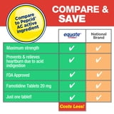 Equate Famotidine Tablets 20 mg, Cool Mint, for Heartburn, 100 Count, Compare to Maximum Strength Pepcid AC Active Ingredient