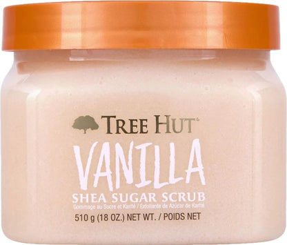 Tree Hut Vanilla Body Care Bundle, Shea Sugar Scrub, Foaming Gel Body Wash & Whipped Body Butter, Exfoliate, Cleanse and Moisturize Dry Skin with Sweet Vanilla Scent, Non-Greasy Hydration