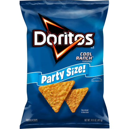Doritos Cool Ranch Flavored Tortilla Chips, Party Size, 14.5 oz Bag