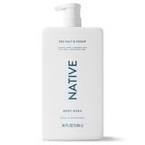 Native Body Wash for Women & Men, Sulfate Free, Sea Salt & Cedar, 36 fl oz