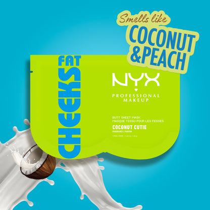 NYX Professional Makeup Fat Oil Fat Cheeks Butt Mask, Coconut Cutie, 1.36 fl oz