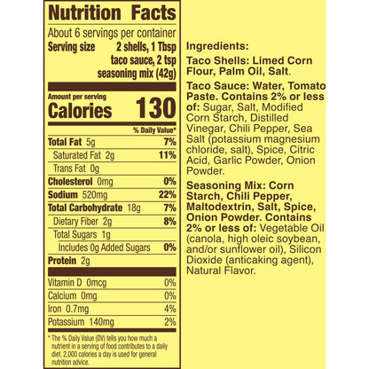 Old El Paso Crunchy Taco Dinner Kit, Easy Meal Prep, 12 Count, 8.8 oz