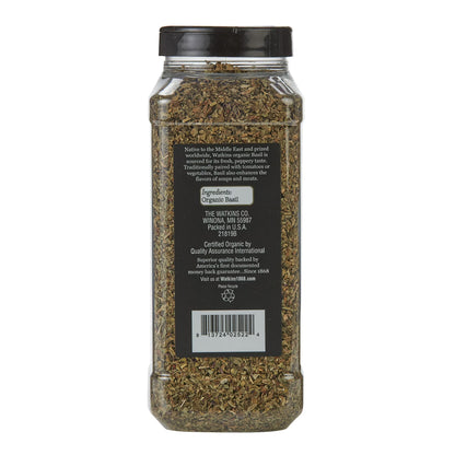 Watkins Gourmet Organic Spice Jar, Basil Leaves, 4.9 oz