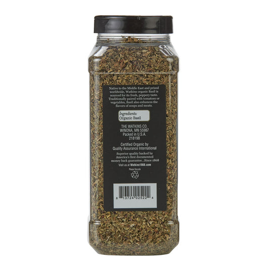 Watkins Gourmet Organic Spice Jar, Basil Leaves, 4.9 oz