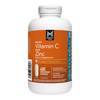 Member's Mark Vitamin C with Zinc Capsules, 400 ct.