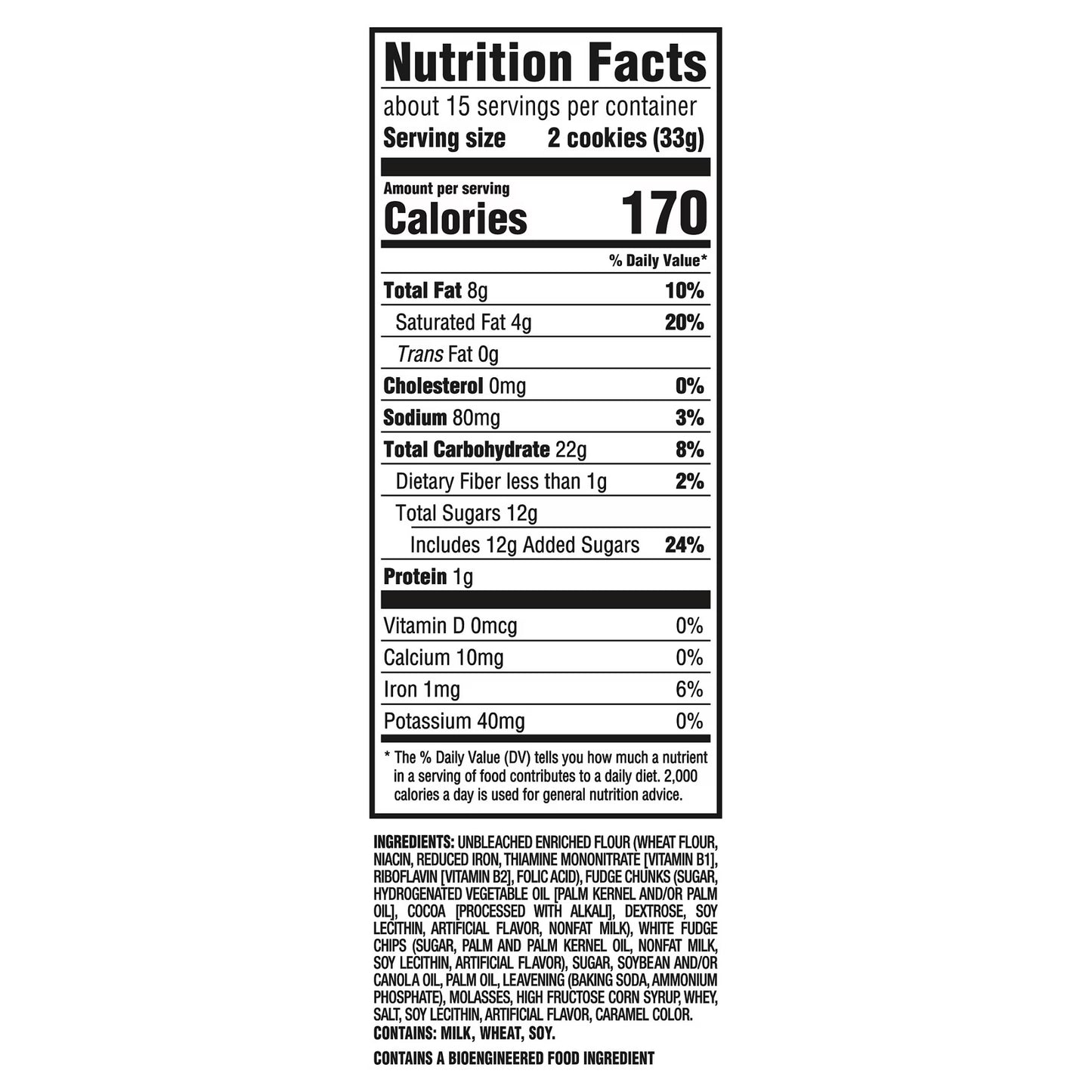 CHIPS AHOY! Crunchy White Fudge Chocolate Chunky Fudgy Chocolate Chip Cookies, Family Size, 18 oz