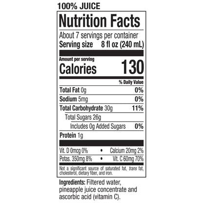 Dole 100% Chilled Pineapple Juice, 52 Oz