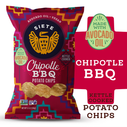 Siete Family Foods Kettle Cooked Potato Chips Chipotle Barbeque, 5.5 oz