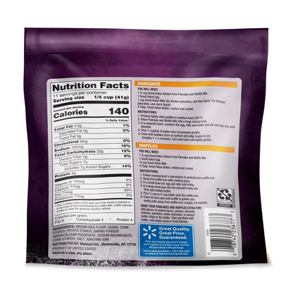(6 pack) Great Value Gluten Free Pancake & Waffle Mix, 16 oz Box