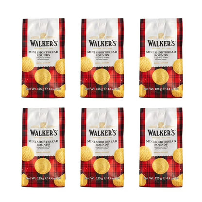 Walker’s Shortbread All-Butter Mini Shortbread Rounds Cookies, Kosher, 25 Count (6 Pack)