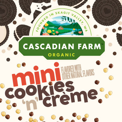 Cascadian Farm Organic Mini Cookies 'n' Crème, Gluten Free Cereal, Non-GMO, 10.7 oz