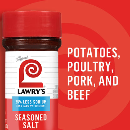 Lawry's Kosher 25% Less Sodium Seasoned Salt, 8.0 oz Bottle