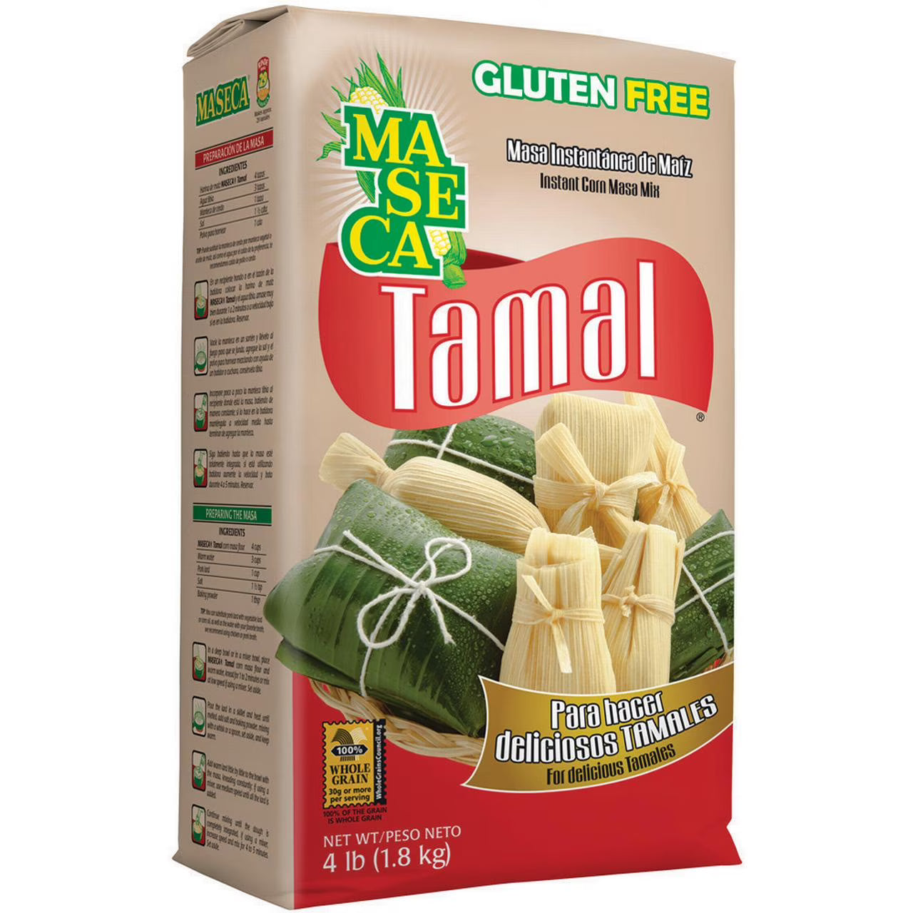 MASECA Tamal Instant Corn Masa Flour, 4 Lb Bag
