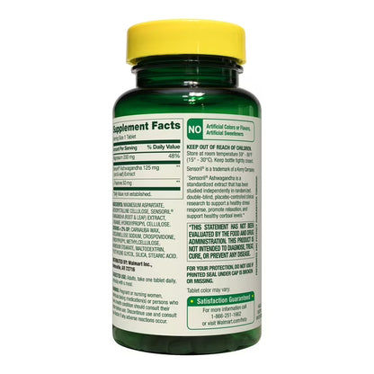(3 pack) Spring Valley Magnesium + Ashwagandha + L-Theanine for Stress Support Tablets, 60 Count