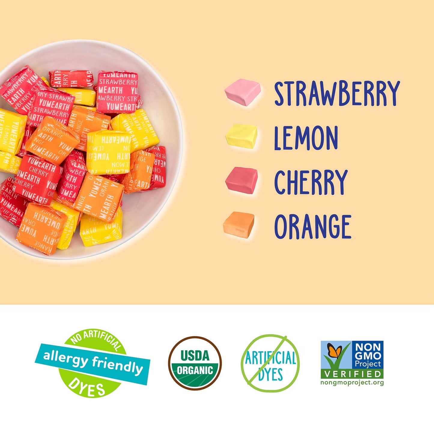 YumEarth Organic Chewys Assorted Fruit Flavors, Gluten Free Chewy Candy, 5oz Bag