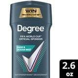 Degree Men Antiperspirant Deodorant 72-Hour Sweat and Odor Protection Sage & Ocean Mist Antiperspirant For Men With Body Heat Activated Technology, 2.6 oz