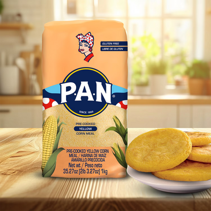 (10 pack) P.A.N. Pre-Cooked Yellow Corn Meal Gluten Free- Harina De Maiz Amarillo Precocida 2.2lb