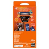 Gillette Fusion5 Power Men's Razor Handle, Orange, 1 Blade Refill