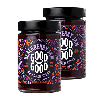GOOD GOOD Blackberry Jam, No Added Sugar, Low Calorie, Keto Friendly, 12 oz, 2 pack