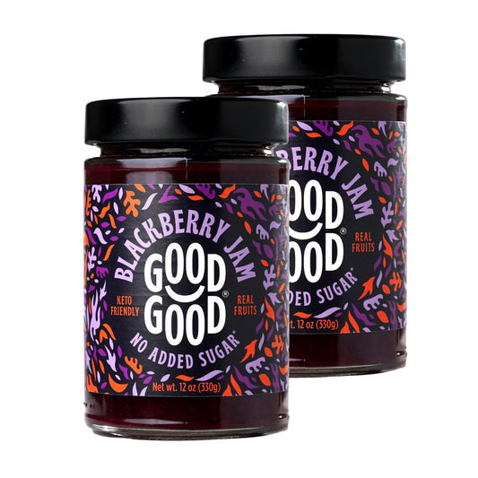 GOOD GOOD Blackberry Jam, No Added Sugar, Low Calorie, Keto Friendly, 12 oz, 2 pack