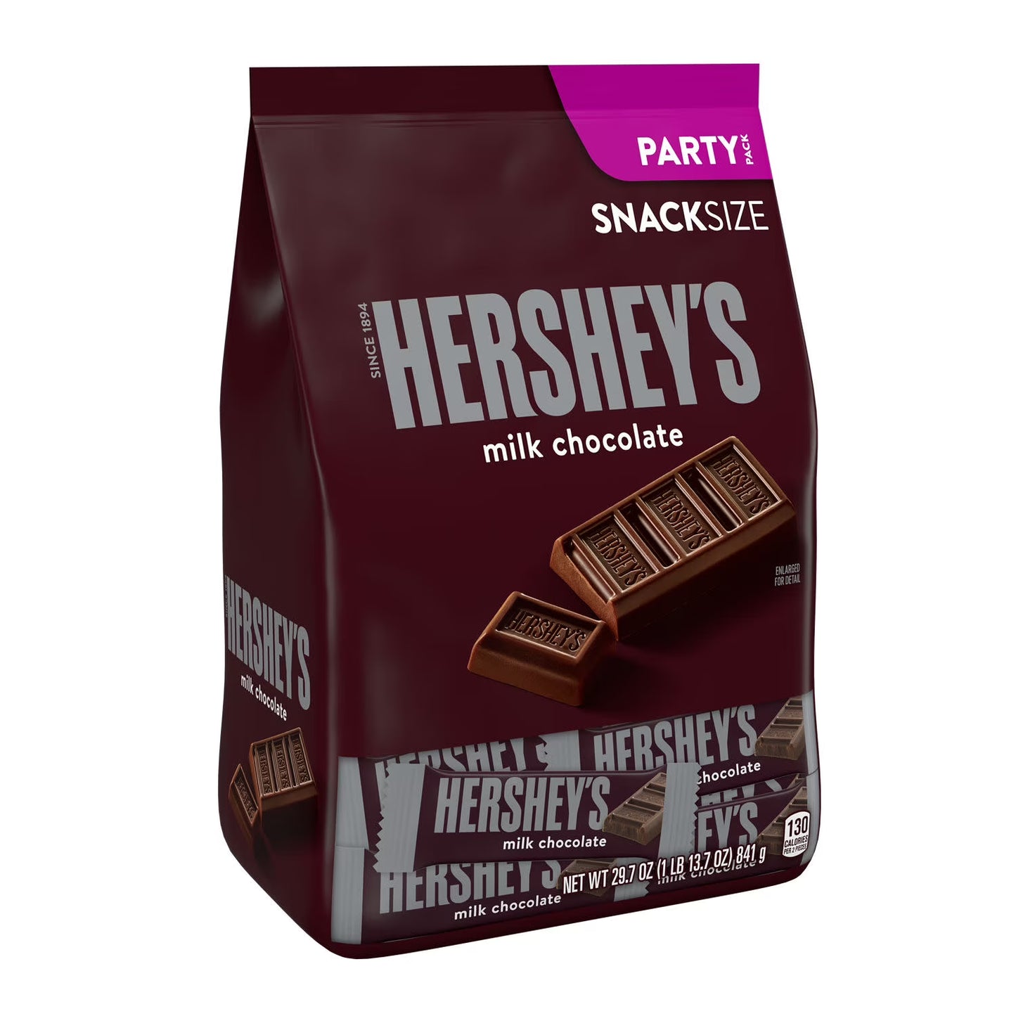Hershey's Milk Chocolate Snack Size Candy Party Pack, 29.7 oz