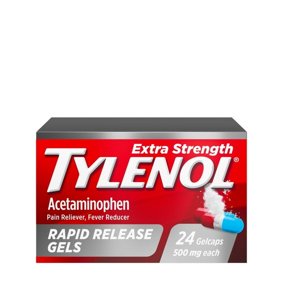 Tylenol Extra Strength Pain Relief Rapid Release Gels 500mg Acetaminophen, 24 Count