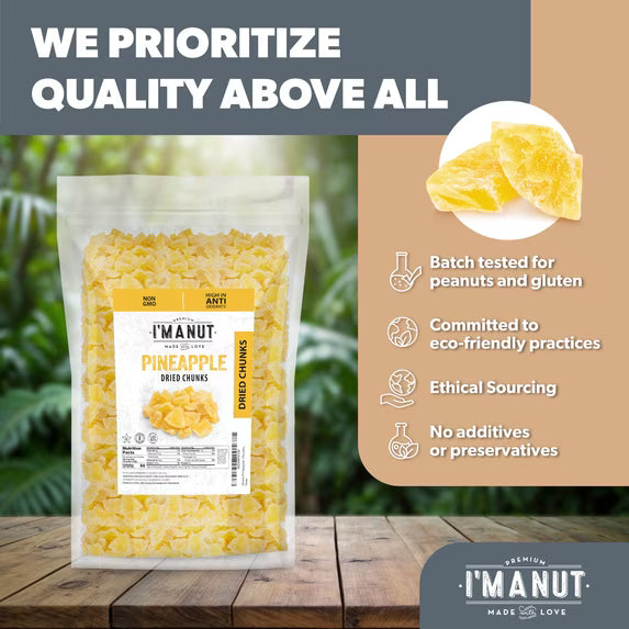 Premium Dried Pineapple 64 oz – Dried Fruit, Non-GMO, Gluten & Peanut Free, Guilt-Free Snack, Kosher