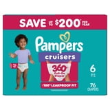 Pampers Cruisers 360 Baby Diapers Size 6, 76 Count (Select for More Options)