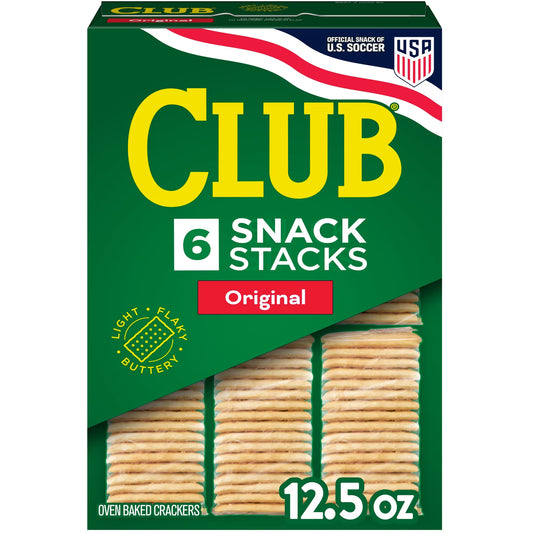 Club Snack Stacks Original Crackers, Lunch Snacks, 6 Count