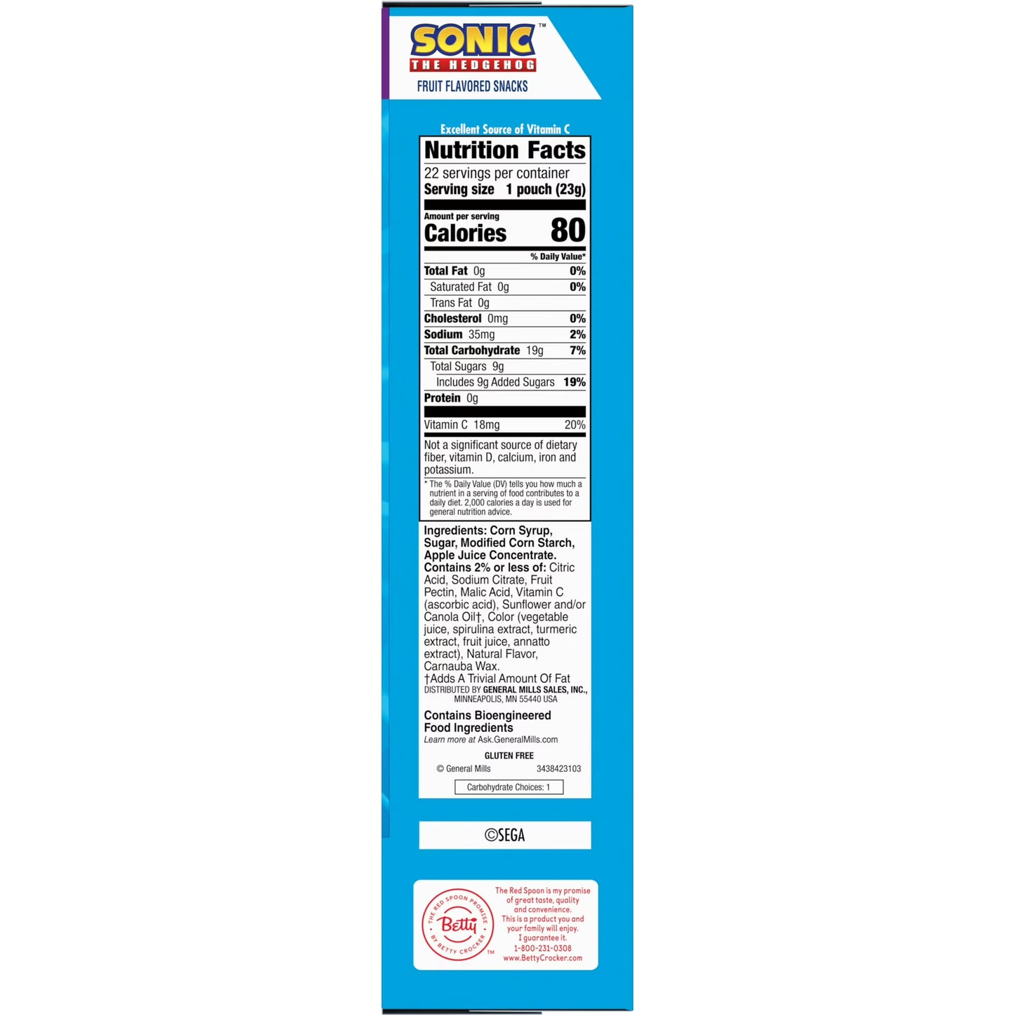 Sonic Fruit Flavored Snacks, Fat Free and Gluten Free, Value Pack, 17.6 oz, 22 Pouches