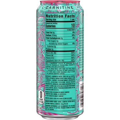 Monster Energy Ultra, Vice Guava, Sugar Free Energy Drink, 16 Fl Oz