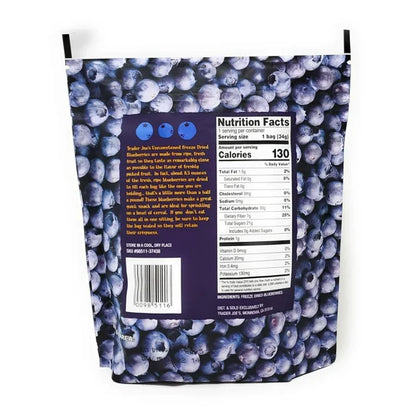 (2 packs) Trader Joe's Freeze Dried Blueberries Unsweetened Unsulfured Blueberry (2x1.2oz)