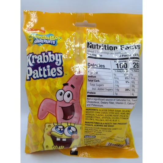 Spongebob Squarepants Krabby Patties Gummy Candy, 8 Count