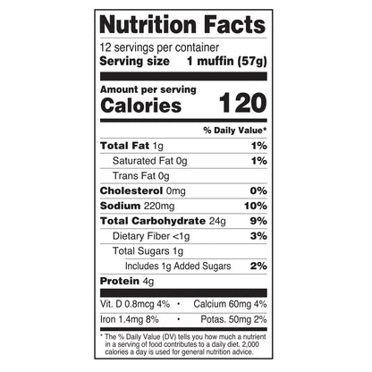 Great Value Original English Muffins, 24 oz Bag, 12 Count