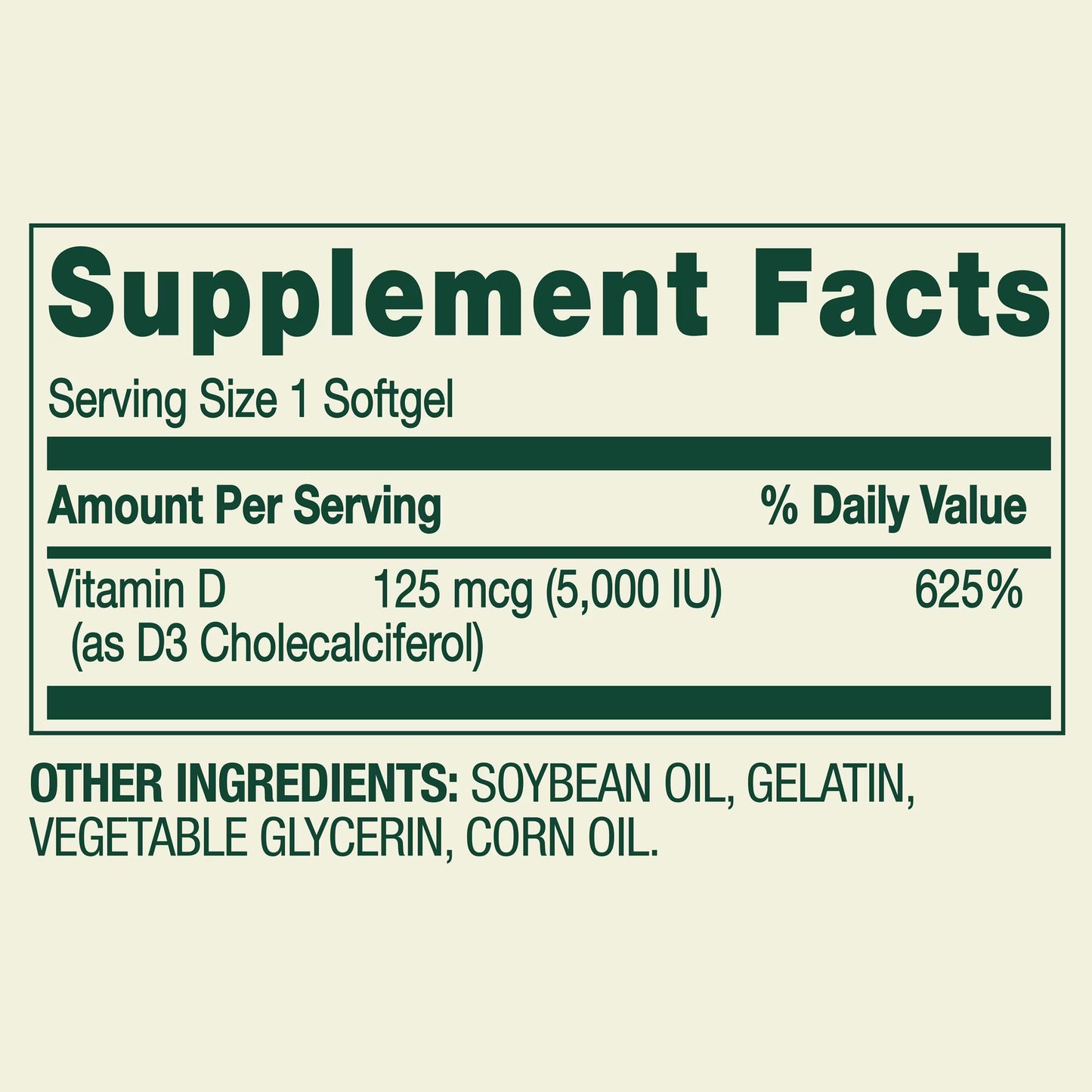 (3 pack) Spring Valley Extra Strength Vitamin D3 Softgels, 125 mcg (5000 IU), 250 Count, Supplement for Bone and Immune Health