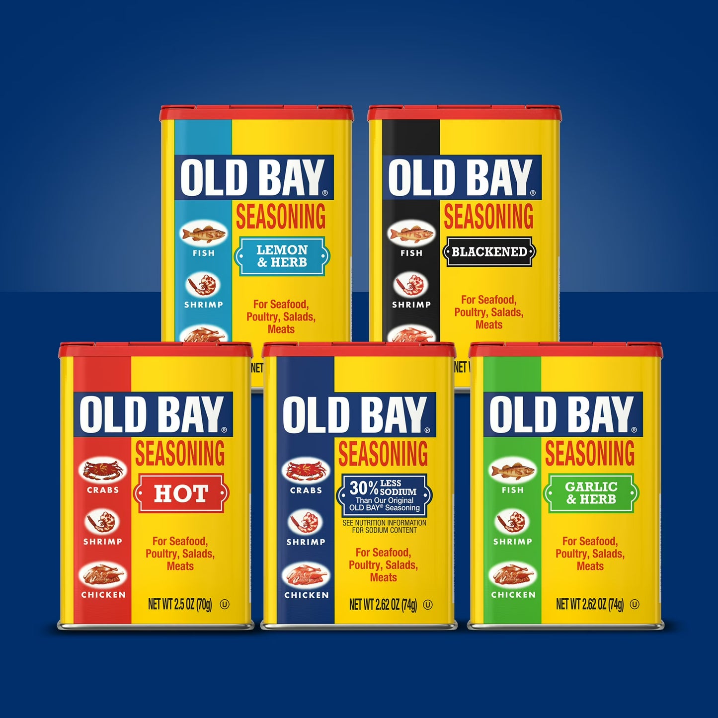 OLD BAY Kosher Less Sodium Seasoning, 2.62 oz Can