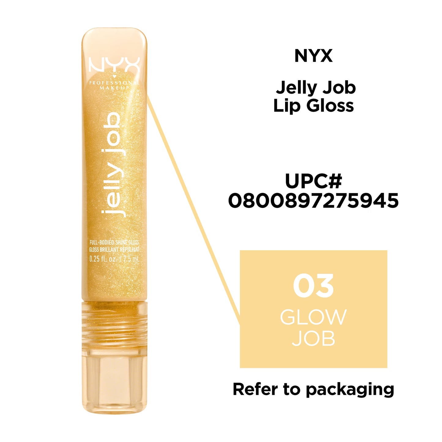 NYX Professional Makeup Jelly Job Lip Gloss, Glow Job 03