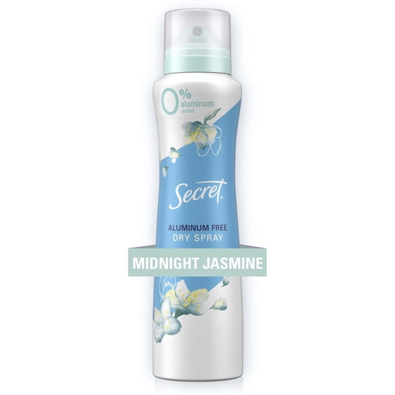 Secret Aluminum Free Dry Spray Women's Deodorant, Midnight Jasmine, 4.1 oz