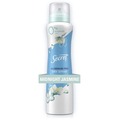 Secret Aluminum Free Dry Spray Women's Deodorant, Midnight Jasmine, 4.1 oz