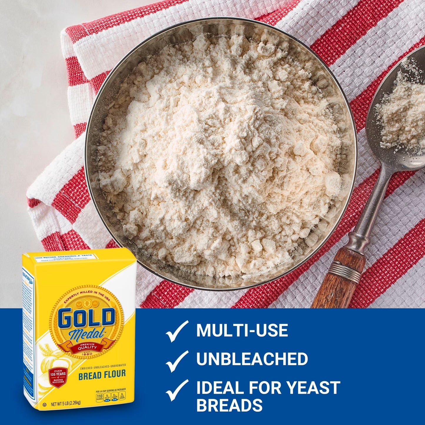 Gold Medal Premium Quality Bread Flour for Baking 5 lb