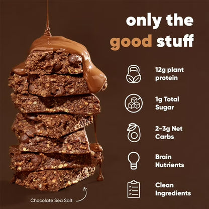 IQBAR Clean Plant Protein Bars - Chocolate Lovers Variety - 12 Count - Keto, Vegan, High Fiber, Gluten and Dairy Free, Low Sugar Snack