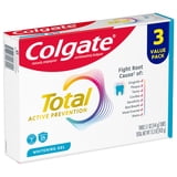 Colgate Total Active Prevention Whitening Gel Toothpaste, Mint, 3 Pack, 5.1 oz