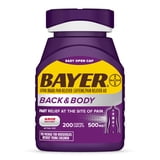 Bayer Back and Body Extra Strength Aspirin 500 mg, Pain Reliever With Caffeine, 200 Coated Caplets