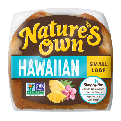 Nature's Own Hawaiian, Non-GMO Small Loaf Bread, Sandwich Bread, 12 oz Loaf