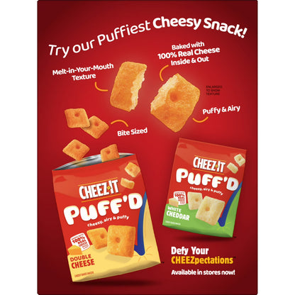 Cheez-It DUOZ Jalapeño and Cheddar Jack Baked Snack Crackers, Lunch Snacks, 12.4 oz
