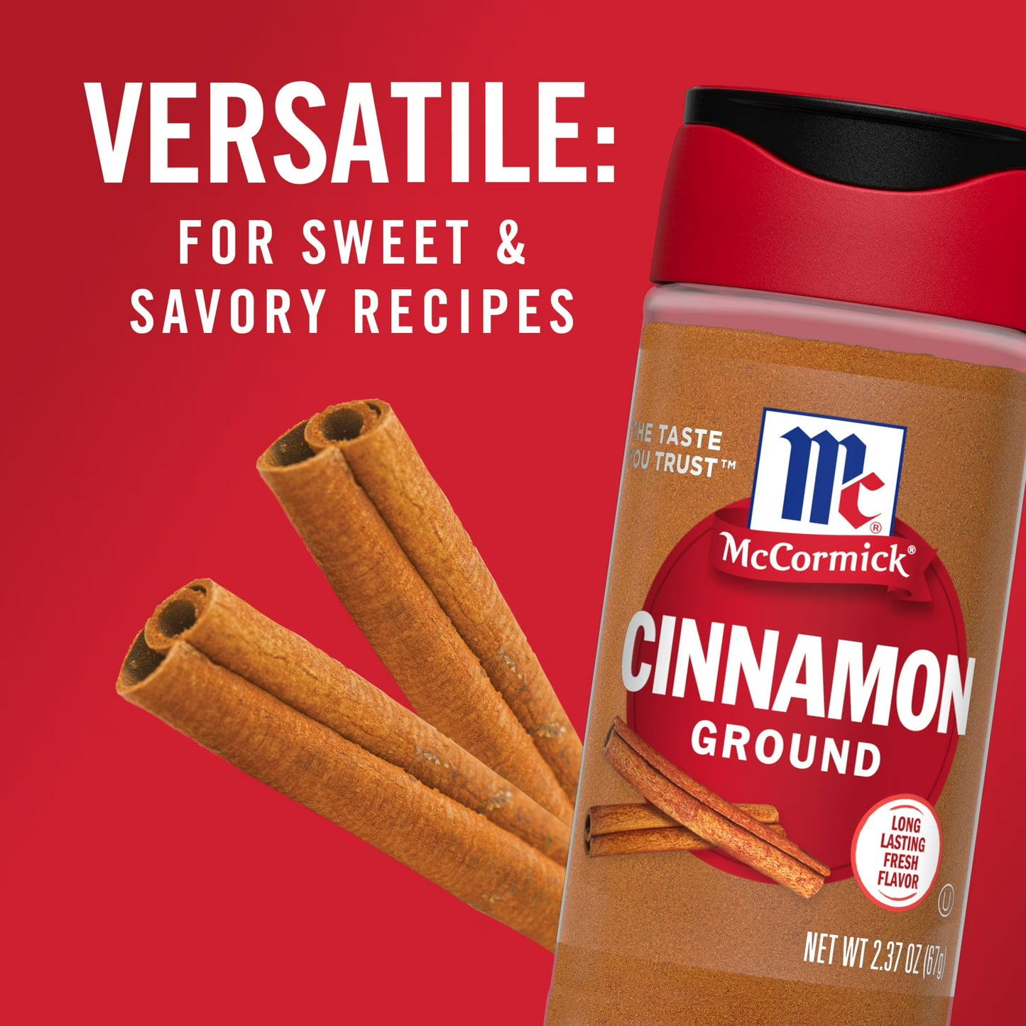 McCormick Kosher Ground Cinnamon, 2.37 oz Bottle
